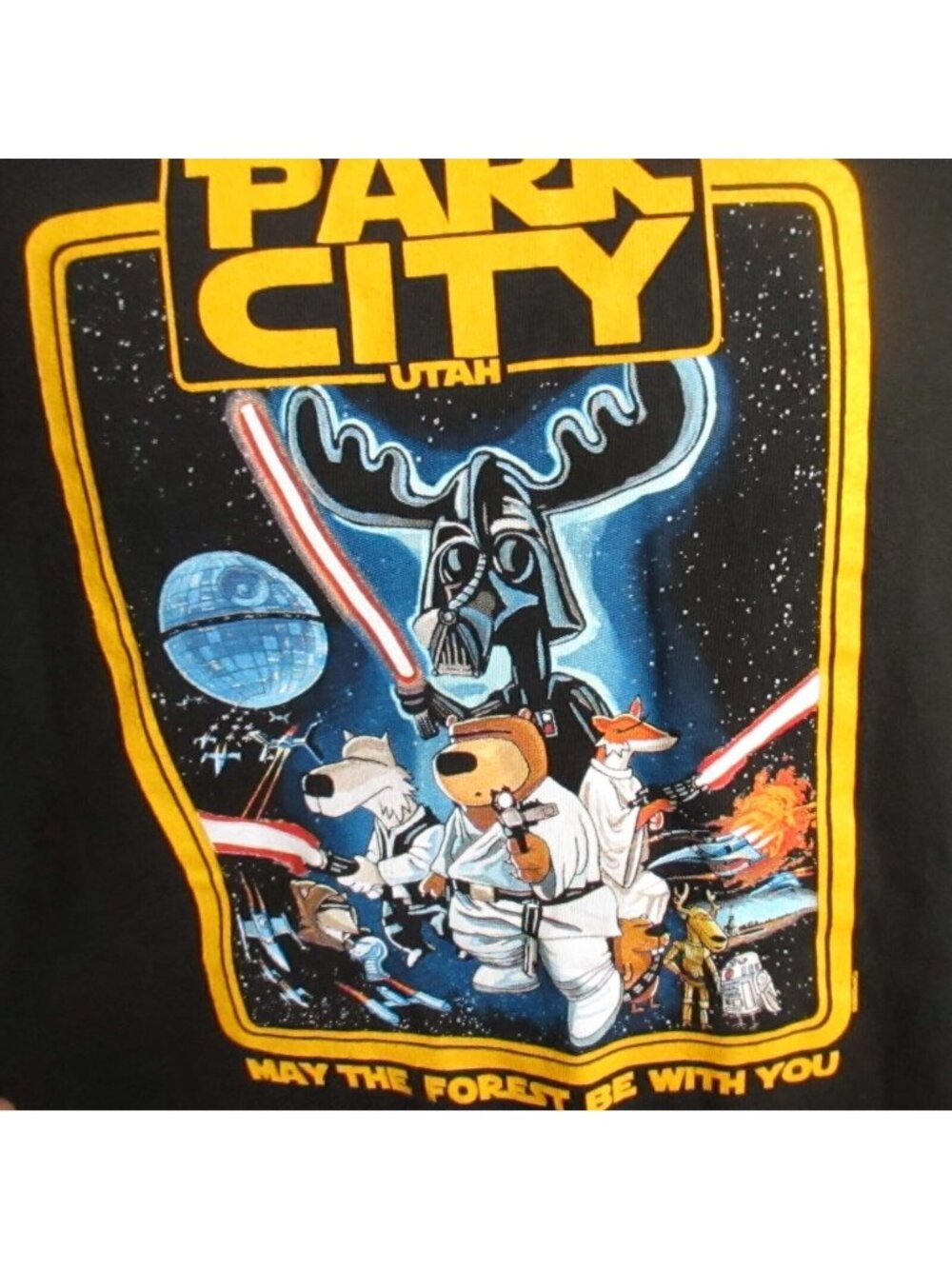 Park City Utah Star Wars Medium Men's T-shirt Parody The Duck Company Black